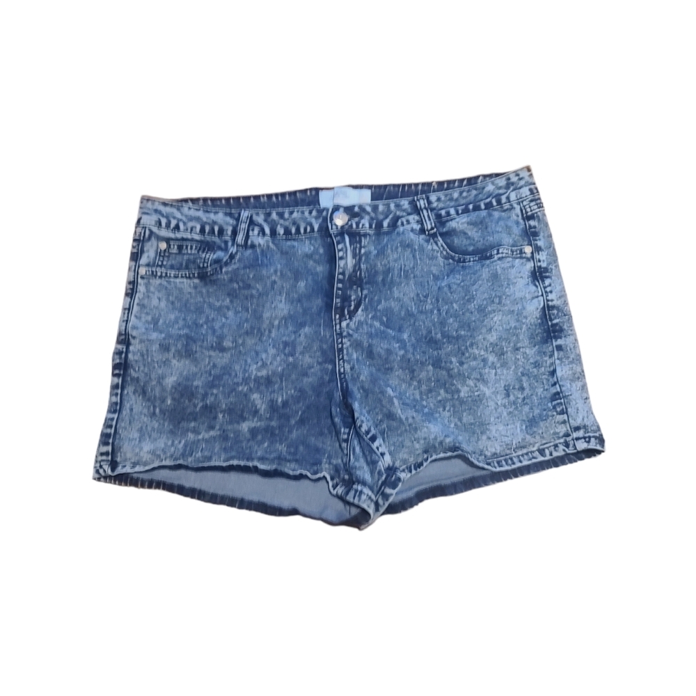 One 5 One Women's Blue Denim Shorts Plus Size 18 W